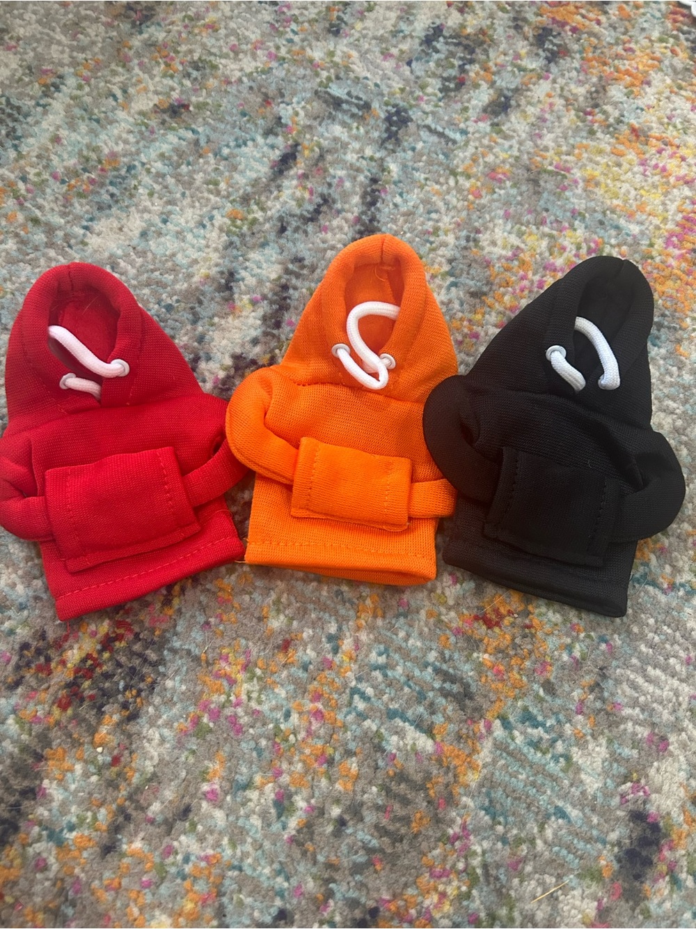 Gear shift knob hoodies (3) red, orange, black